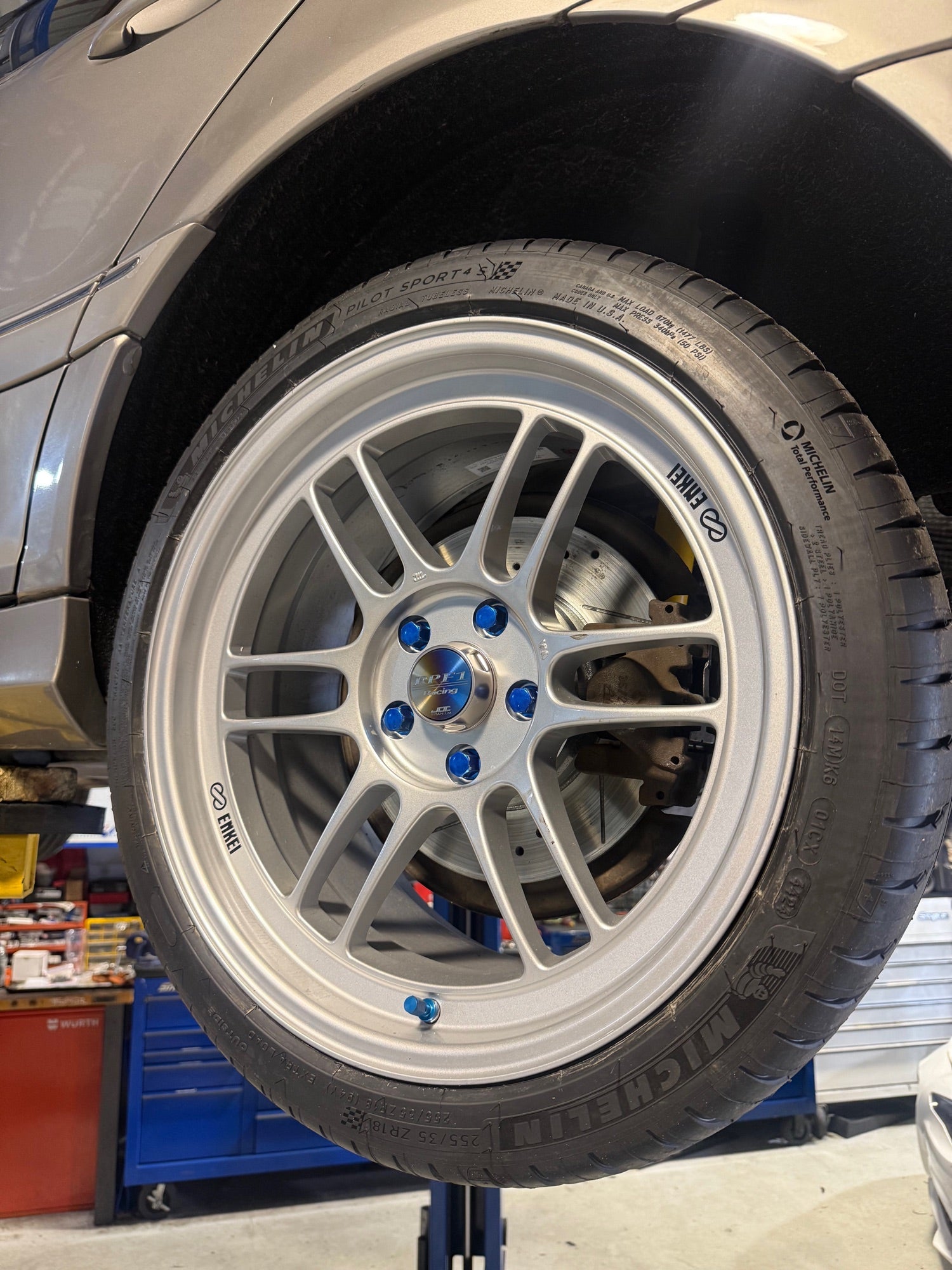 Silver Enkei RPF1 with Michelin Pilot Sport 4S mounted at Velocity Factor