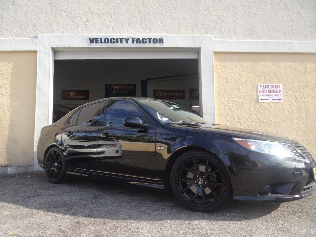 Velocity Factor Installs Full Bolt-On Performance Modifications on 2011 Saab 9-3 Aero Sedan