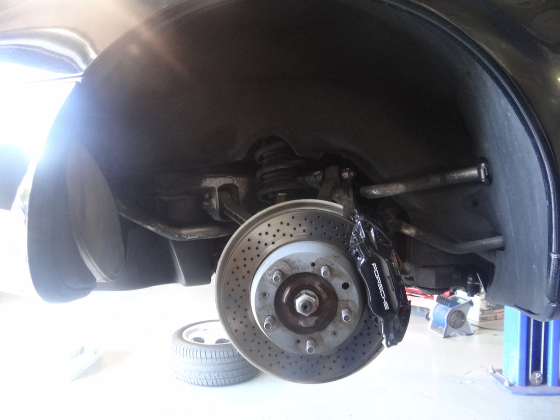 Velocity Factor Installs Lowering Springs and Paints Brake Calipers on 1995 Porsche 911 993 Carrera 2 Cabriolet