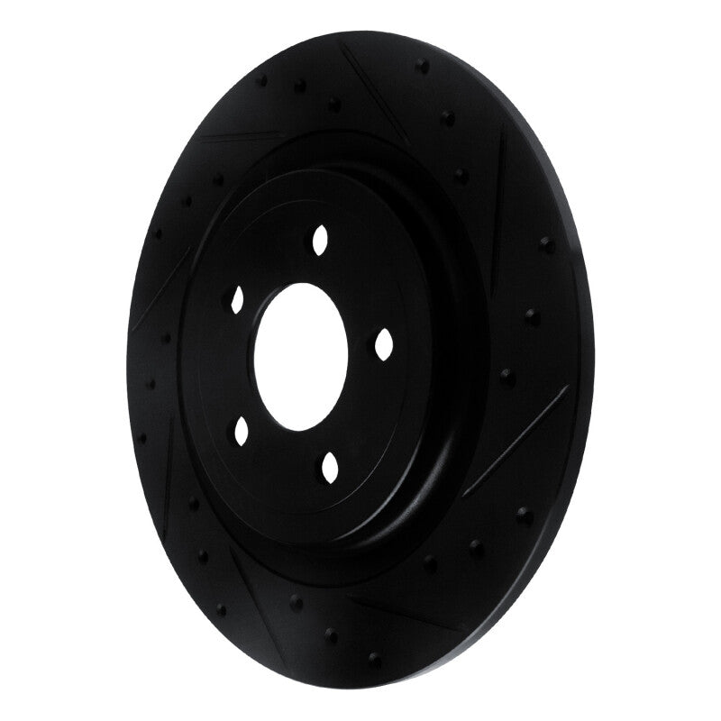 R1 20-25 Ford Explorer Rear Right Drilled & Slotted Black Brake Rotor