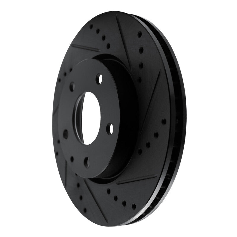 R1 19-25 Mazda 3 Front Right Drilled & Slotted Black Brake Rotor