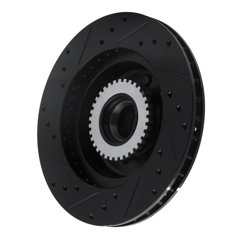 R1 91-96 Buick Roadmaster Front Right Drilled & Slotted Black Brake Rotor