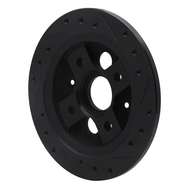 R1 86-89 Acura Integra Rear Left Drilled & Slotted Black Brake Rotor
