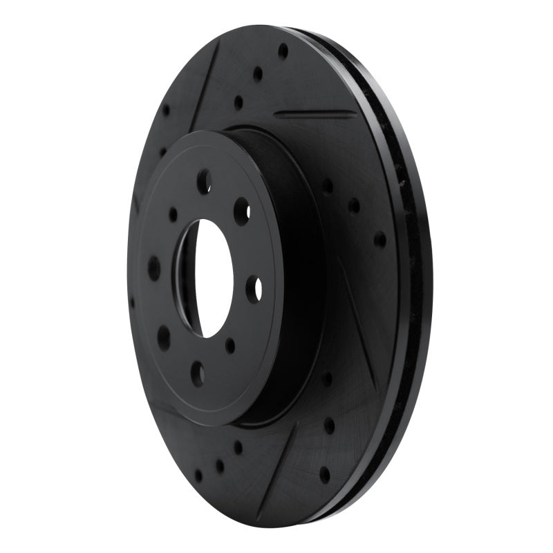 R1 15-20 Honda Fit (USA/Canada) Front Left Drilled & Slotted Black Brake Rotor