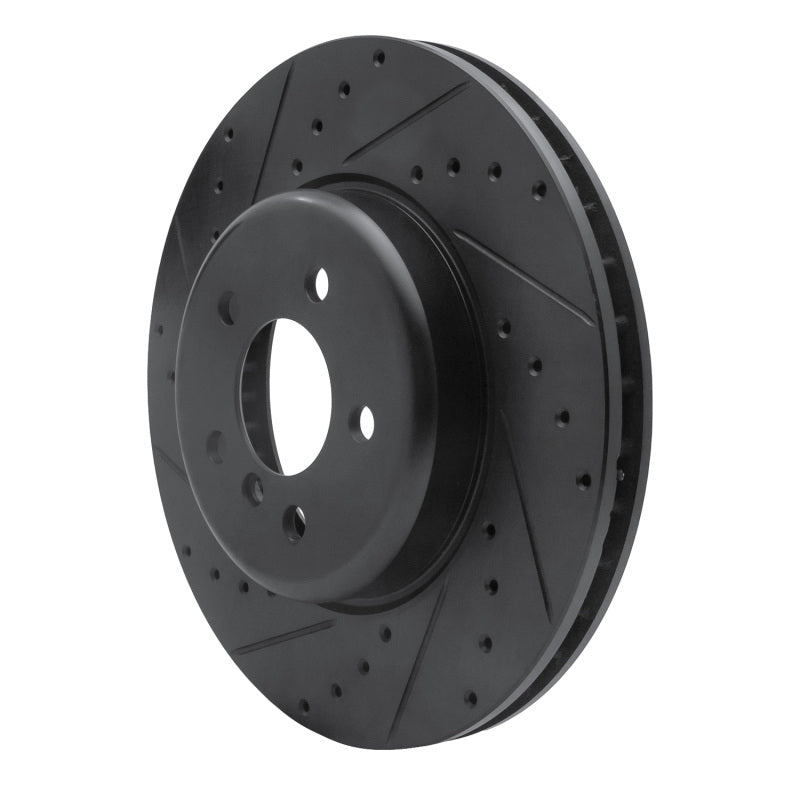 R1 11-19 BMW 640I Gran Coupe Front Left Drilled & Slotted Black Brake Rotor