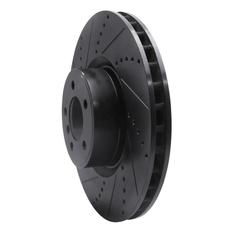 R1 10-12 Land Rover Range Rover Front Left Drilled & Slotted Black Brake Rotor