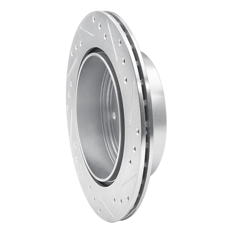 R1 93-01 Infiniti J30 Rear Left Drilled & Slotted Silver Brake Rotor