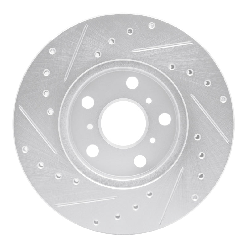 R1 90-91 Toyota Celica Front Right Drilled & Slotted Silver Brake Rotor