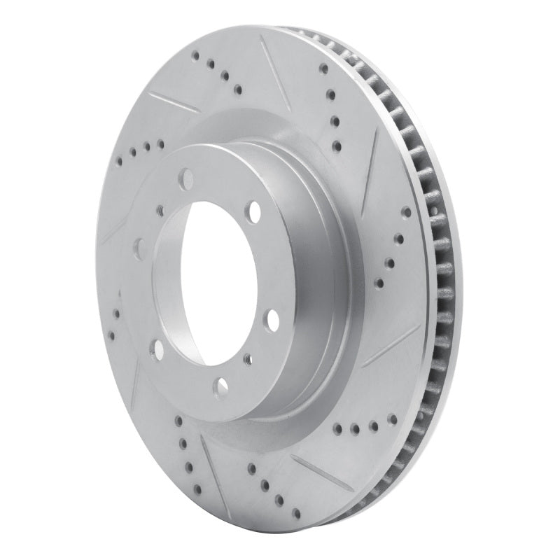 R1 10-24 Lexus GX460 Front Right Drilled & Slotted Silver Brake Rotor
