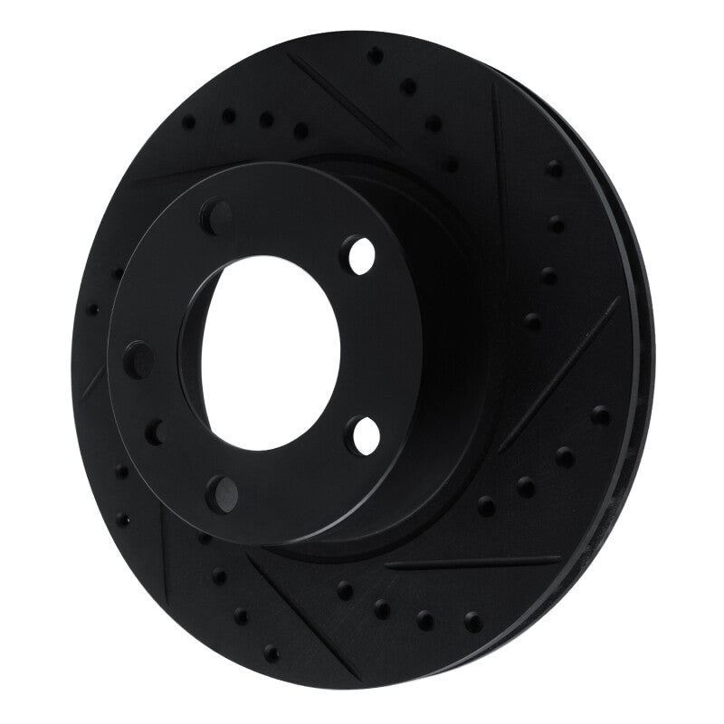 R1 82-89 BMW 635CSI Front Right Drilled & Slotted Black Brake Rotor