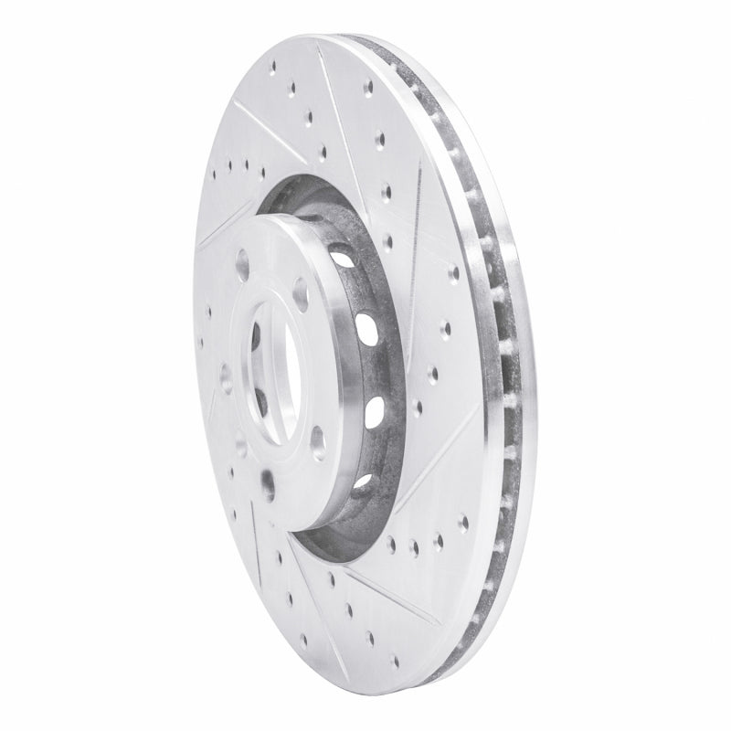 R1 97-06 Audi A6 Quattro Front Right Drilled & Slotted Silver Brake Rotor