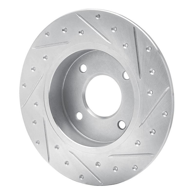 R1 04-06 Nissan Sentra Rear Left Drilled & Slotted Silver Brake Rotor
