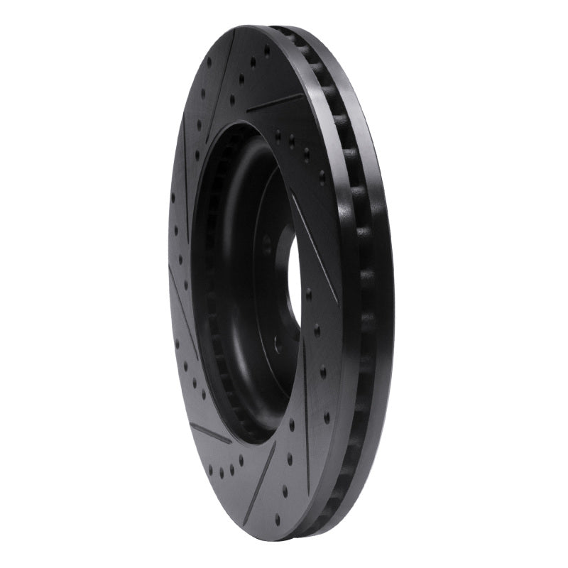 R1 09-10 Ford Taurus (Excl SHO) Front Right Drilled & Slotted Black Brake Rotor