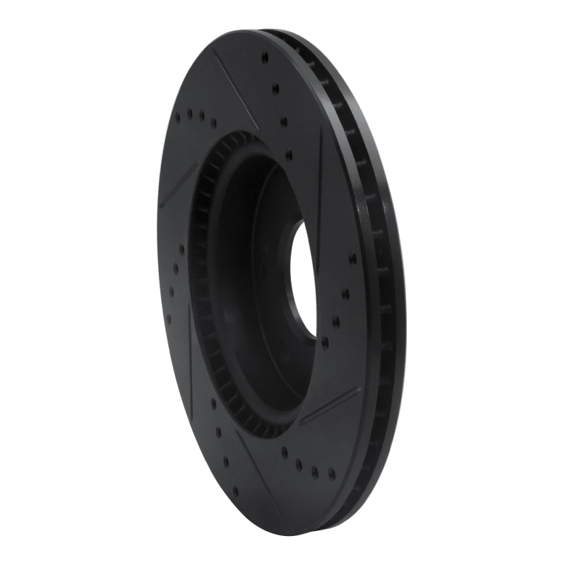 R1 17-22 Hyundai Ioniq Front Left Drilled & Slotted Black Brake Rotor