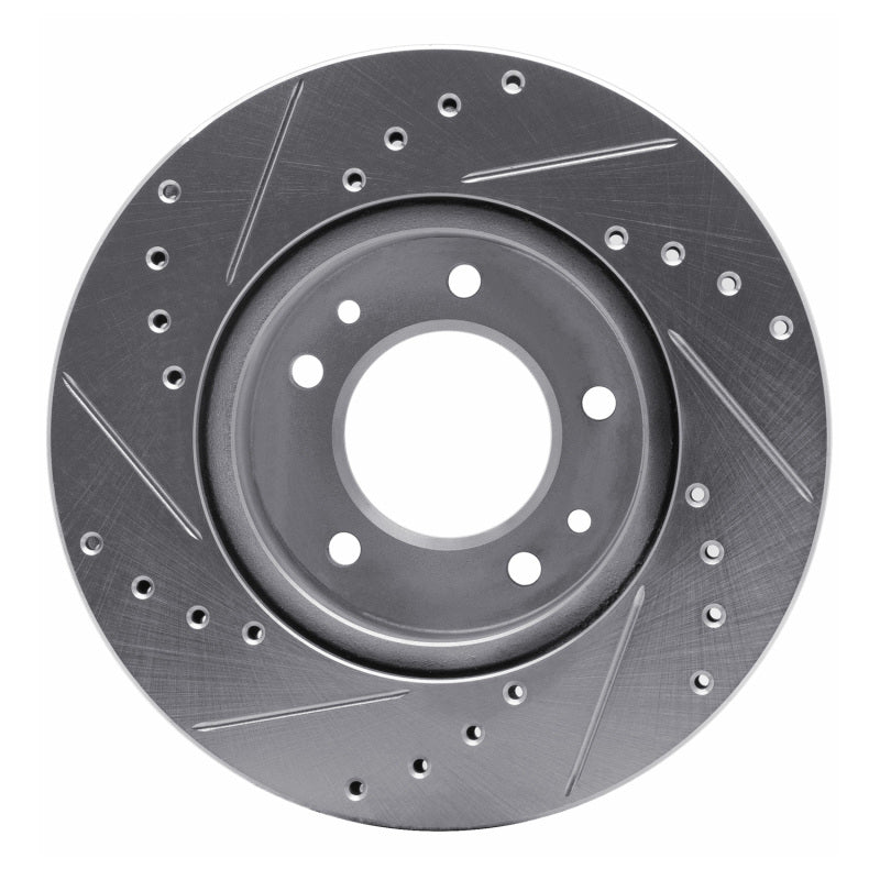 R1 86-91 Mazda RX-7 Front Right Drilled & Slotted Silver Brake Rotor