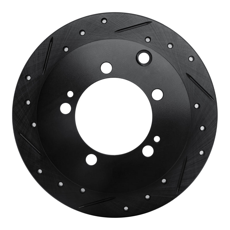 R1 94-07 Chrysler SEBRING Rear Left Drilled & Slotted Black Brake Rotor