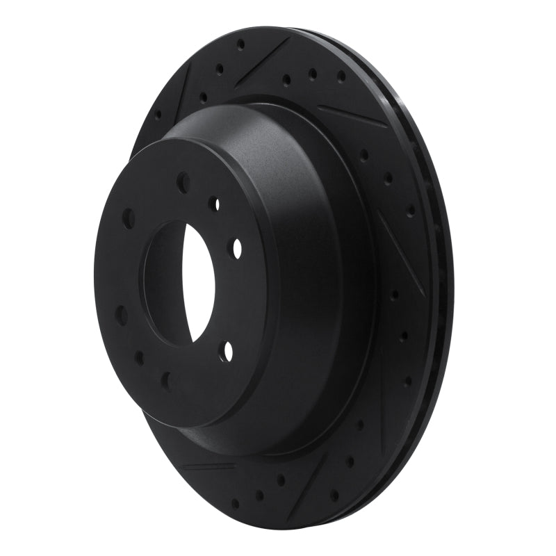 R1 02-09 Buick Rainier Rear Left Drilled & Slotted Black Brake Rotor