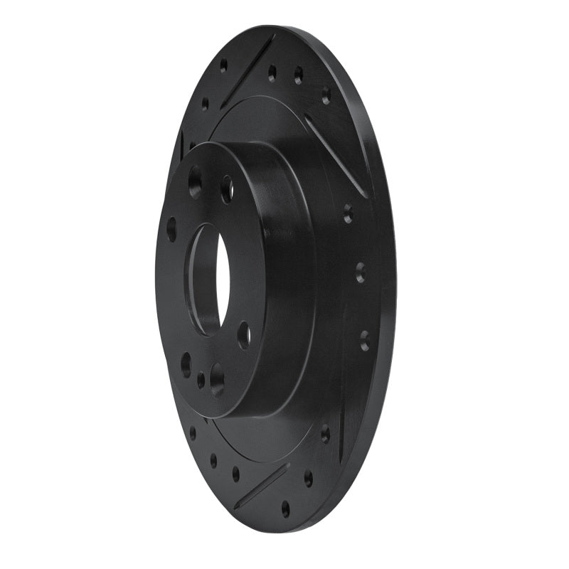 R1 1990-2003 Ford Escort Rear Left Drilled & Slotted Black Brake Rotor