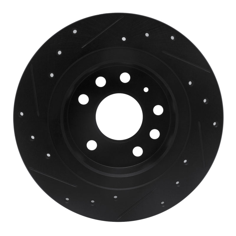 R1 03-11 Cadillac BLS (Mexico) Rear Right Drilled & Slotted Black Brake Rotor