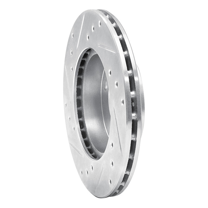 R1 92-00 Dodge COLT Front Right Drilled & Slotted Silver Brake Rotor