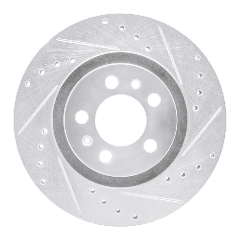 R1 98-15 Volkswagen Golf City (Canada) Front Right Drilled & Slotted Silver Brake Rotor