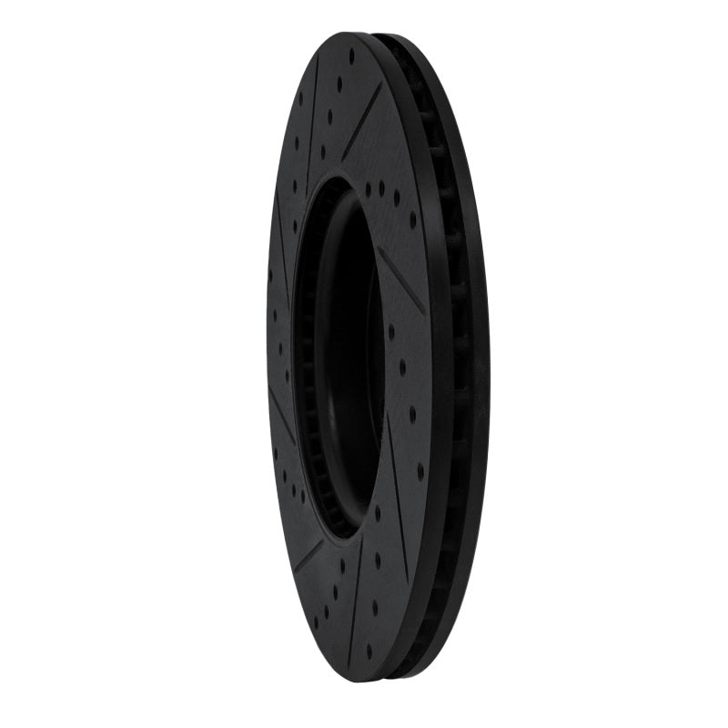 R1 04-19 Ford Transit Connect Front Right Drilled & Slotted Black Brake Rotor