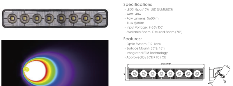 Oracle 9.5in 48W Angled LED Scene Light - 5,700K