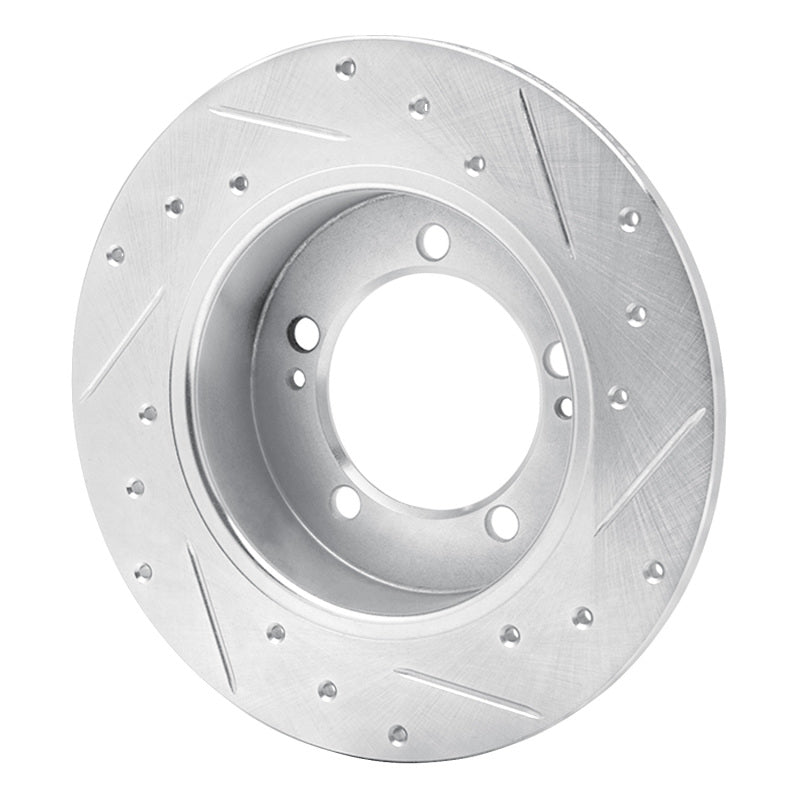 R1 90-94 Eagle TALON Rear Left Drilled & Slotted Silver Brake Rotor