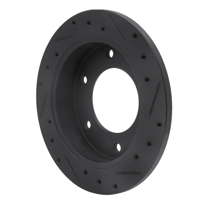 R1 88-95 Isuzu AMIGO Rear Left Drilled & Slotted Black Brake Rotor