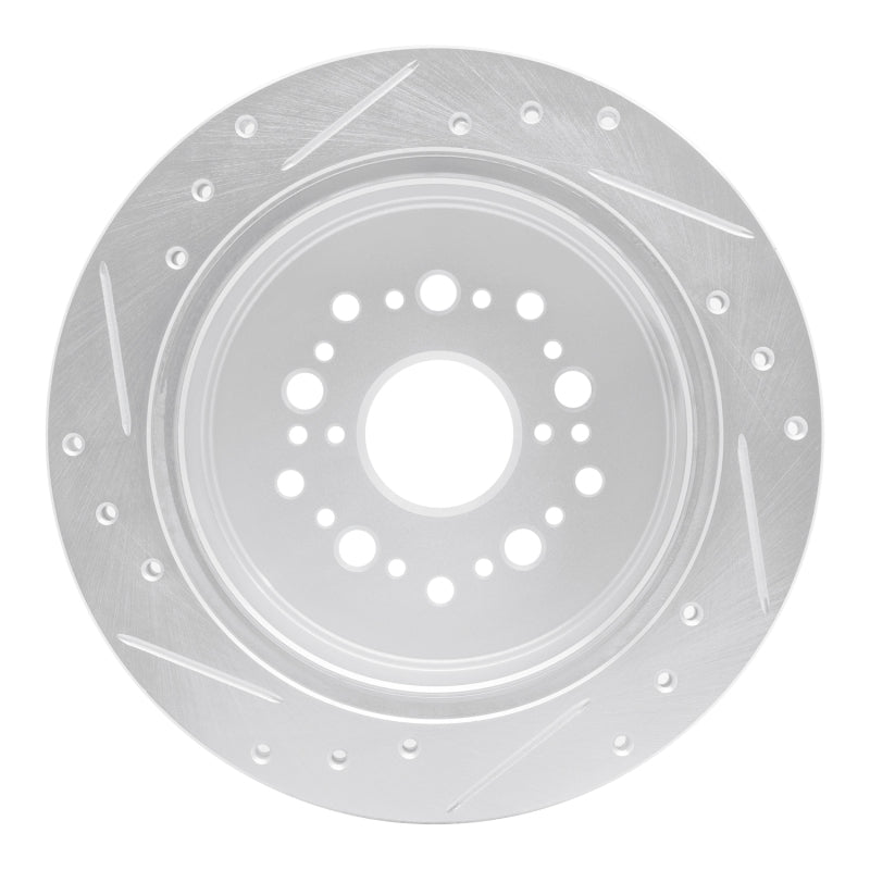 R1 90-92 Lexus LS400 Rear Right Drilled & Slotted Silver Brake Rotor