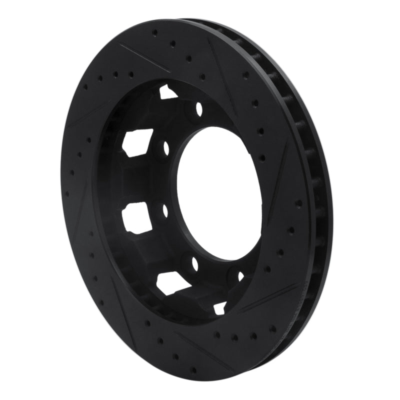 R1 75-93 Dodge W250 Front Left Drilled & Slotted Black Brake Rotor