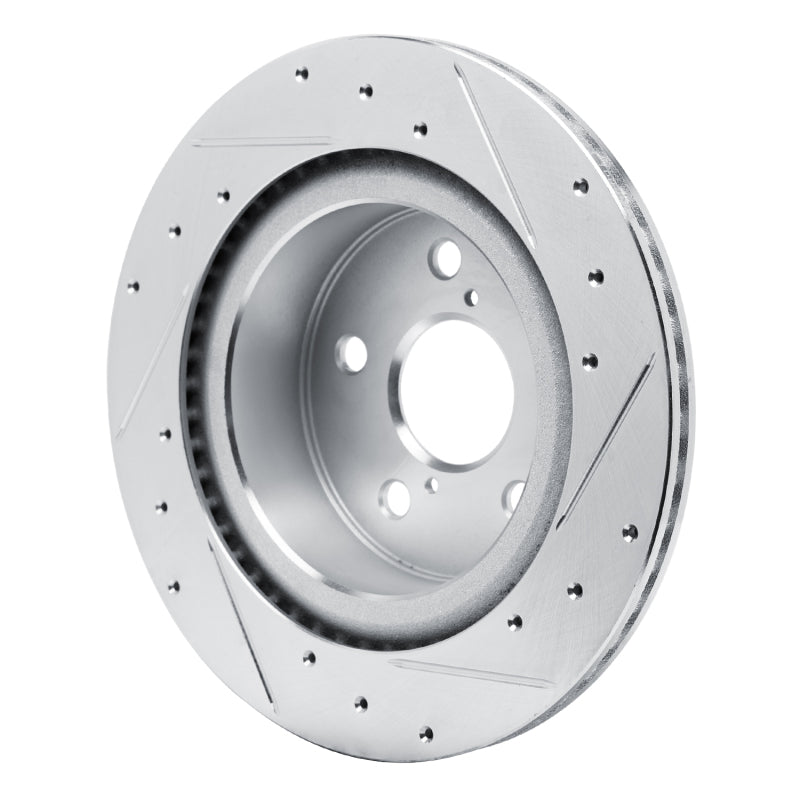 R1 2021-2025 Lexus IS300 Rear Left Drilled & Slotted Silver Brake Rotor