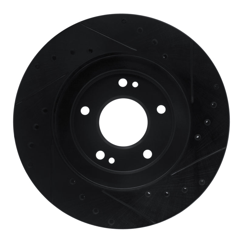 R1 91-93 Dodge STEALTH Front Left Drilled & Slotted Black Brake Rotor