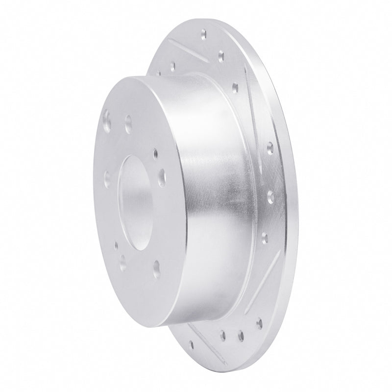 R1 04-12 Mitsubishi Eclipse Rear Right Drilled & Slotted Silver Brake Rotor