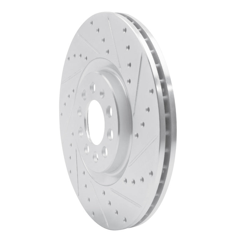 R1 00-06 Audi TT Front Right Drilled & Slotted Silver Brake Rotor