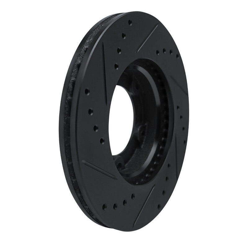 R1 84-95 Toyota Pickup Front Right Drilled & Slotted Black Brake Rotor