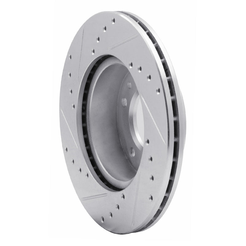 R1 86-91 Mazda RX-7 Front Right Drilled & Slotted Silver Brake Rotor
