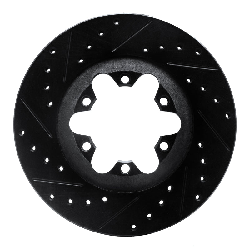 R1 04-08 Chevrolet Colorado Front Left Drilled & Slotted Black Brake Rotor