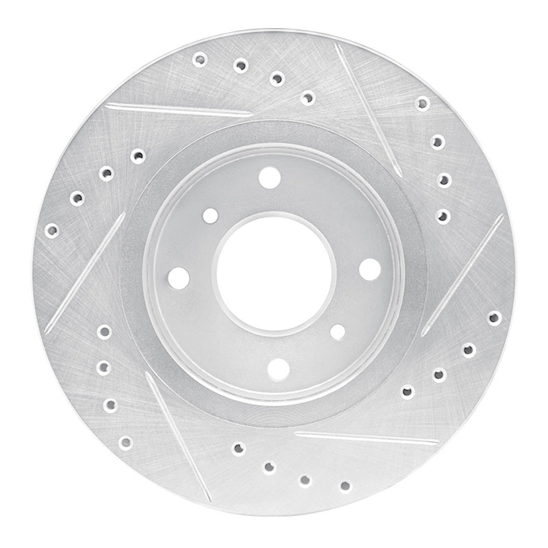 R1 90-92 Infiniti M30 Front Left Drilled & Slotted Silver Brake Rotor