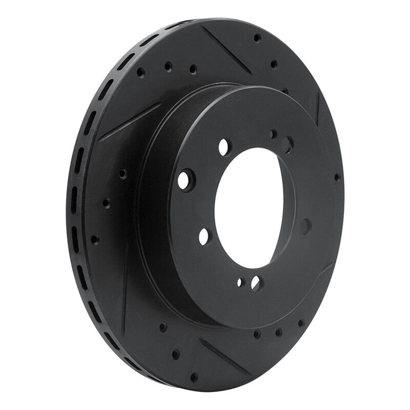 R1 91-93 Dodge STEALTH Rear Right Drilled & Slotted Black Brake Rotor
