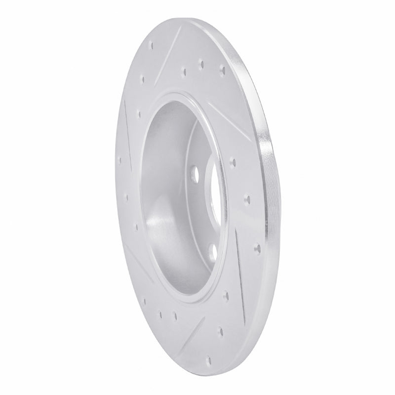 R1 83-89 Mercedes-Benz 190D Front Right Drilled & Slotted Silver Brake Rotor