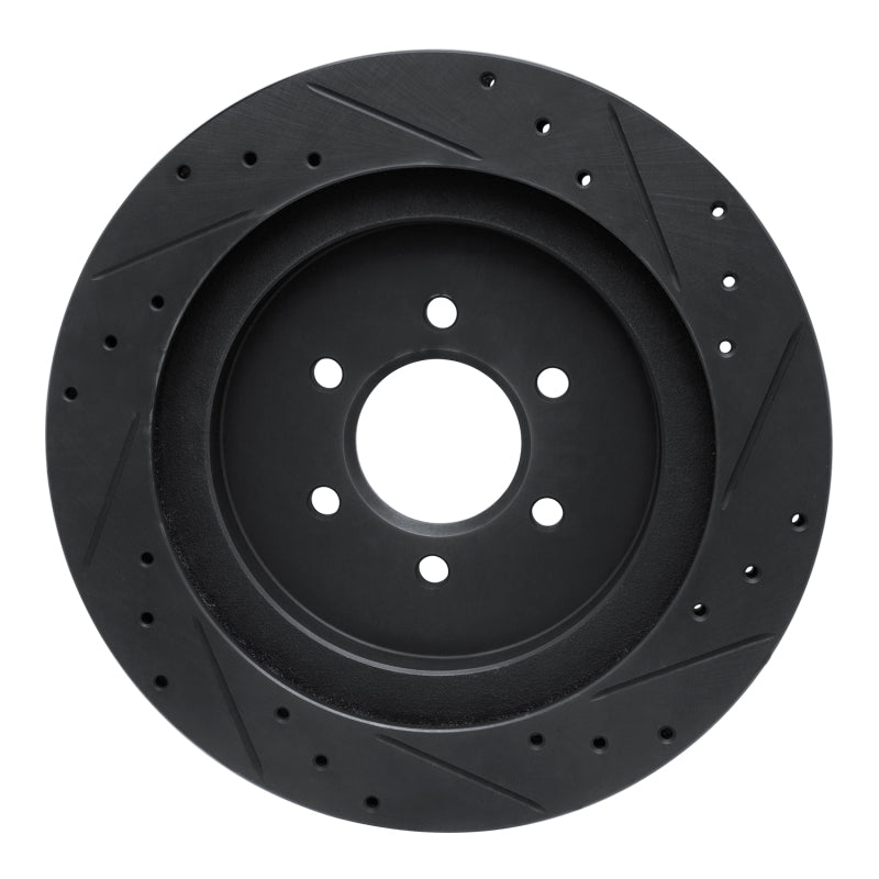 R1 92-02 Dodge Viper Rear Left Drilled & Slotted Black Brake Rotor