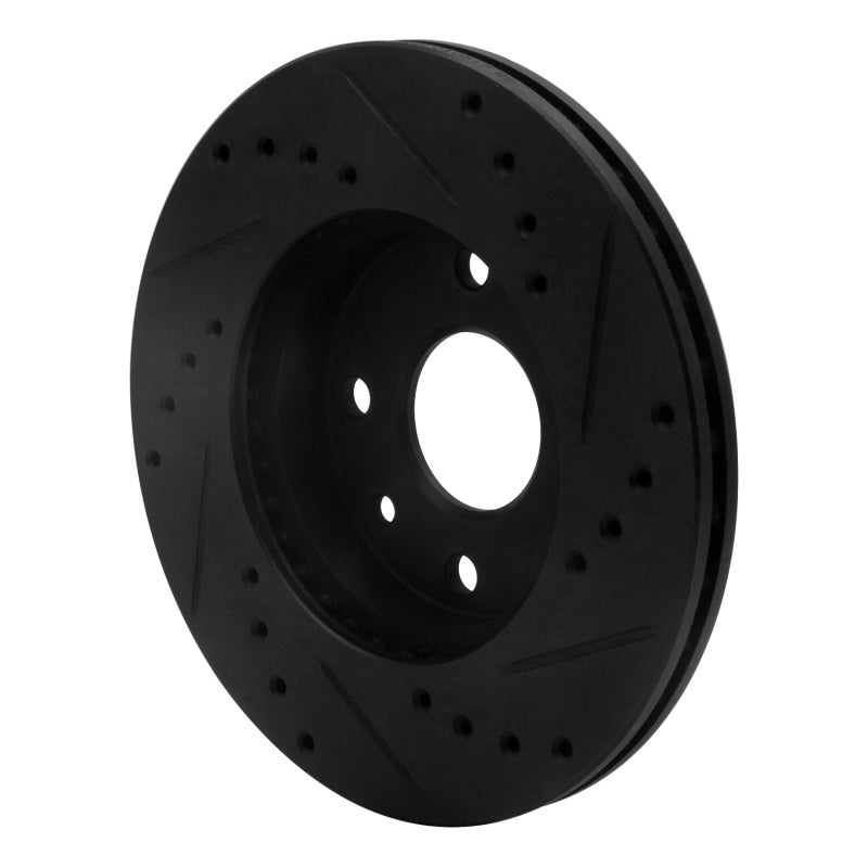 R1 94-00 Kia Spectra Front Left Drilled & Slotted Black Brake Rotor