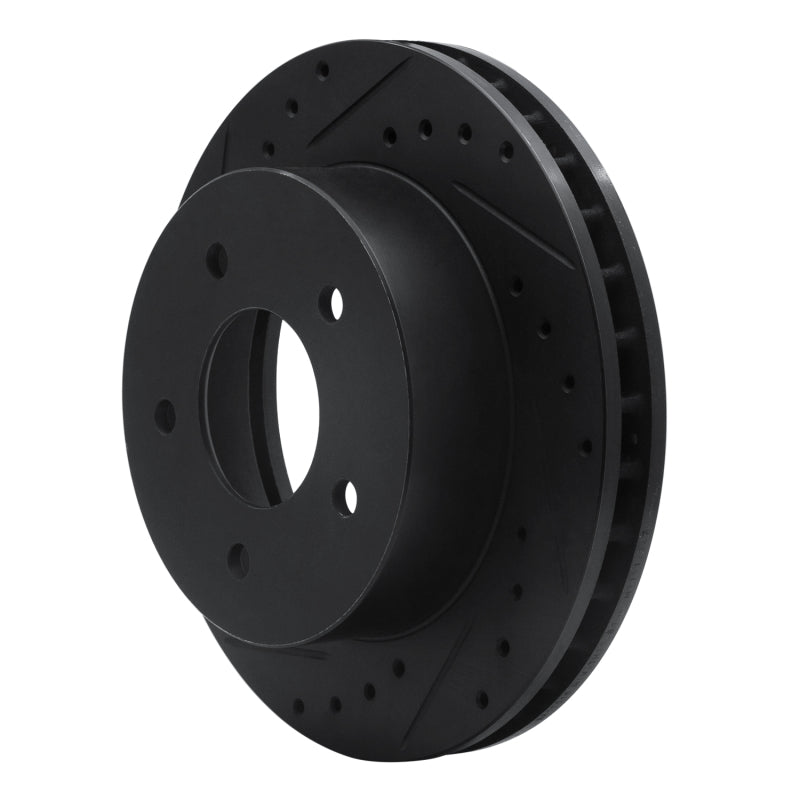 R1 90-02 Chevrolet ASTRO Front Left Drilled & Slotted Black Brake Rotor