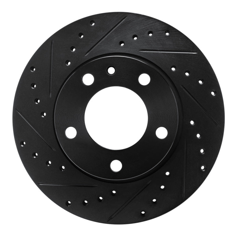 R1 82-88 BMW 533I Front Left Drilled & Slotted Black Brake Rotor