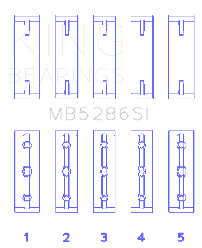 King Engine Bearings Toyota 1Uz-Fe/2Uz-Fe/3Uz-Fe (Size +0.50mm) Main Bearing Set