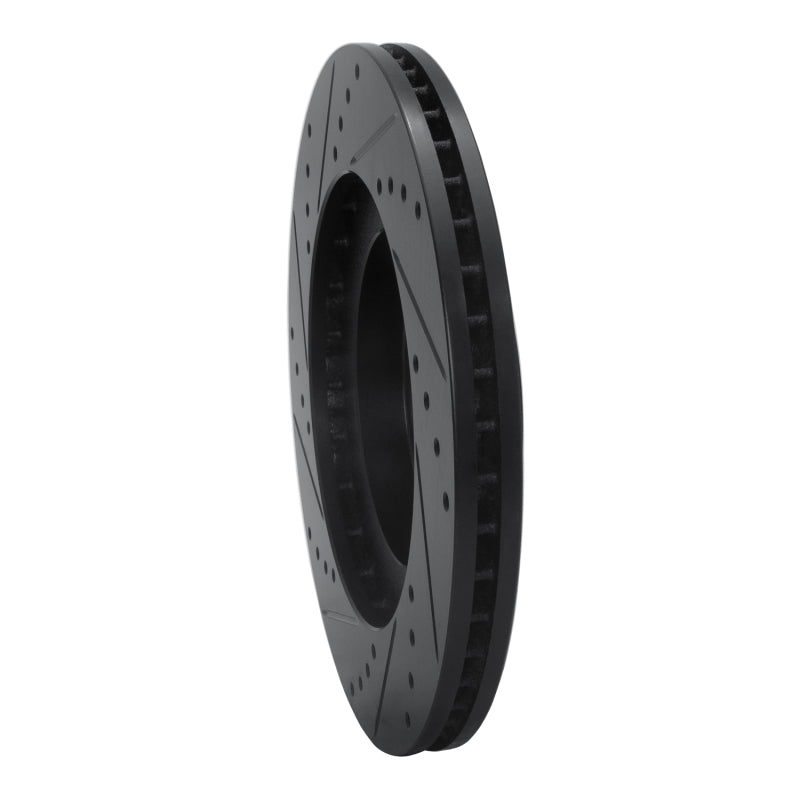 R1 02-06 Infiniti I35 Front Right Drilled & Slotted Black Brake Rotor