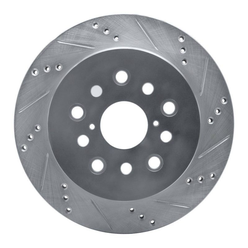 R1 2001-2006 Lexus LS430 Rear Right Drilled & Slotted Silver Brake Rotor
