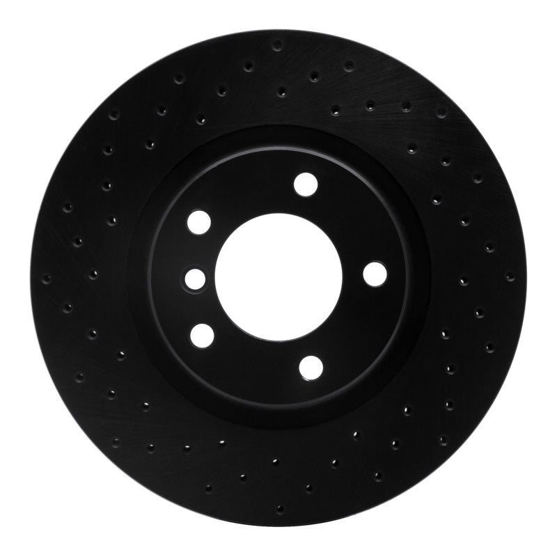 R1 95-99 BMW M3 E36 Right Front Drilled Black Brake Rotor
