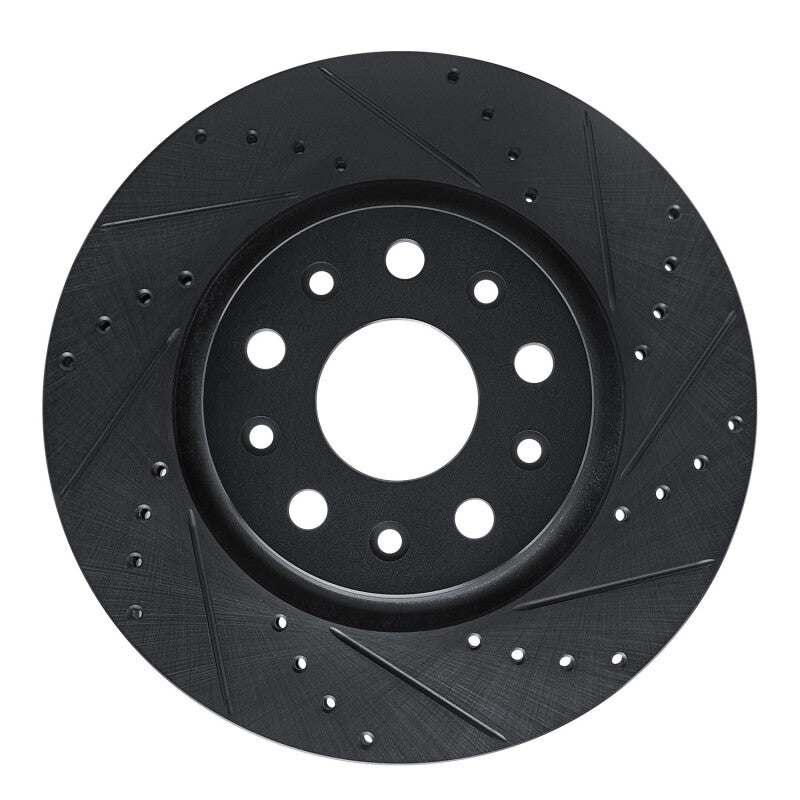 R1 18-25 Jeep Gladiator Front Right Drilled & Slotted Black Brake Rotor